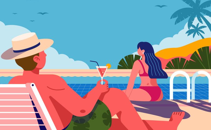 夏日派对插画矢量