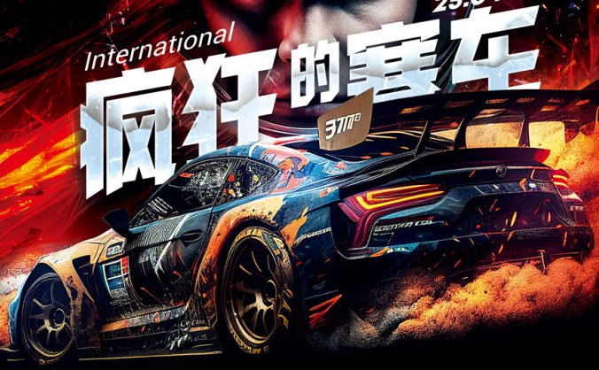 疯狂的赛车俱乐部海报PSD