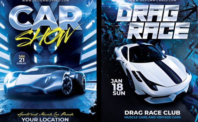 两款酷炫的赛车海报