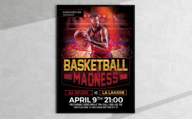 篮球球员宣传海报PSD