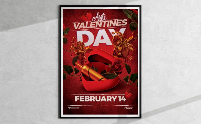 情人节丘比特主题海报PSD