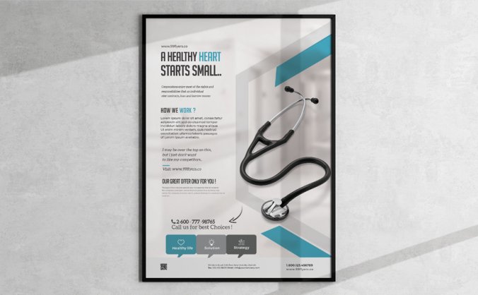 简洁商务风医疗海报PSD模板