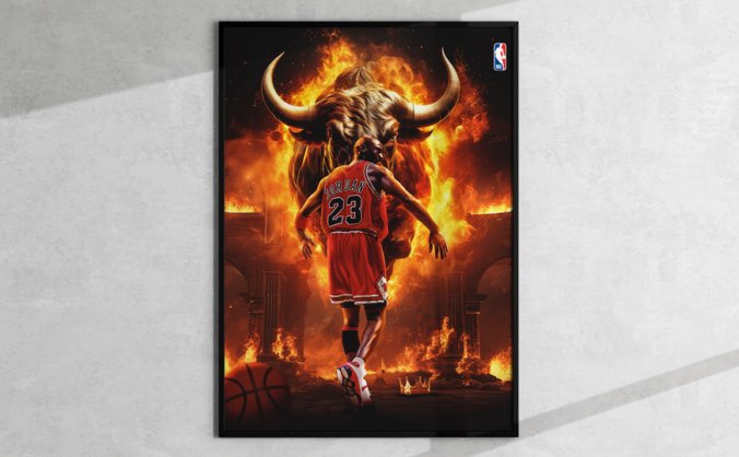 霸气乔丹公牛队海报分层PSD