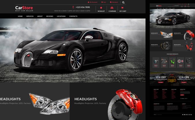 汽车配件电商网站详情页模板PSD